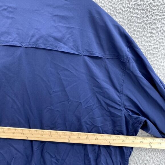 Poncho Shirt Men's XL Navy Vented Fishing Performance Gorpcore Camping Workwear - Picture 6 of 11